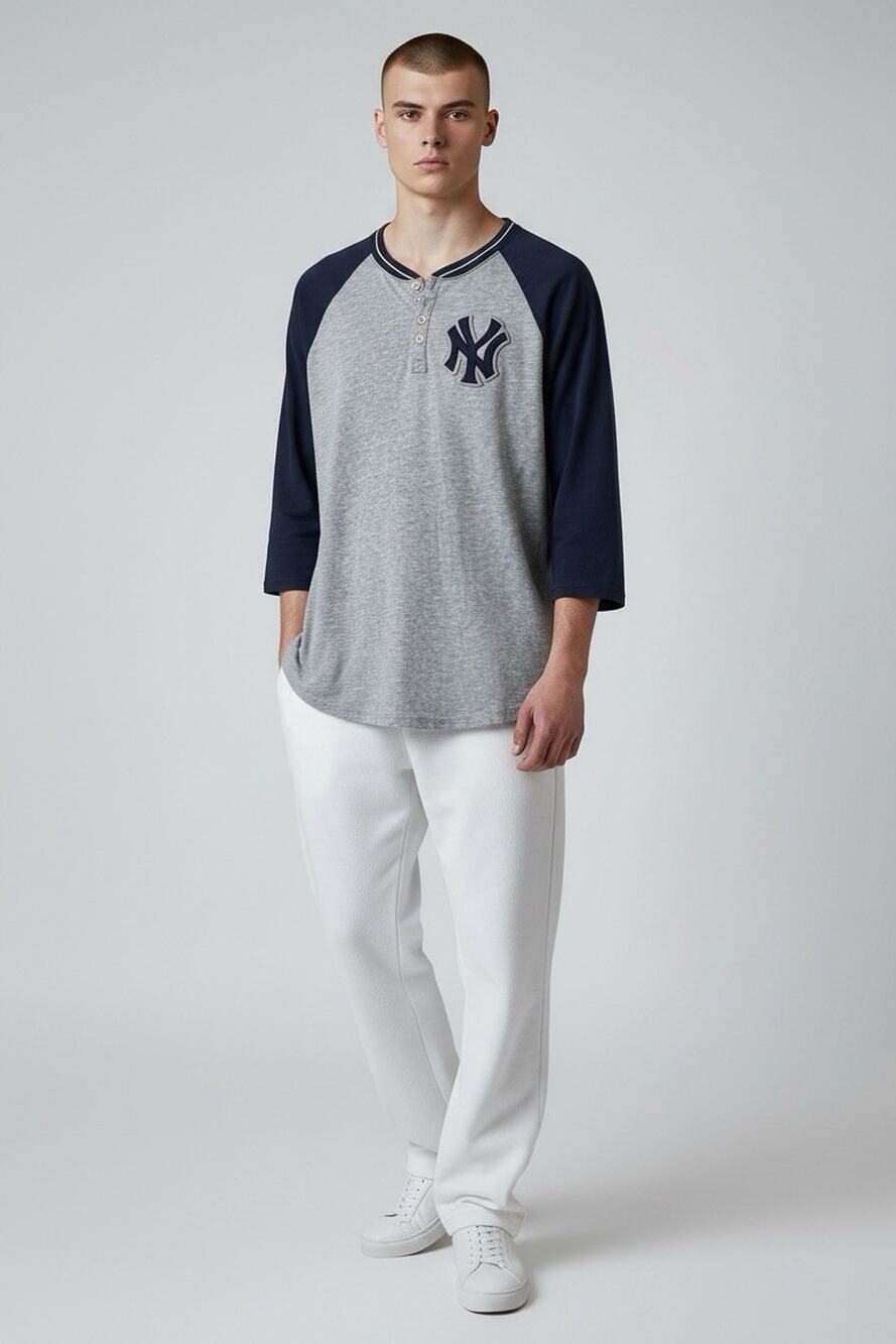 New York Yankees Mitchell & Ness Legendary Long Sleeve Henley 2XL